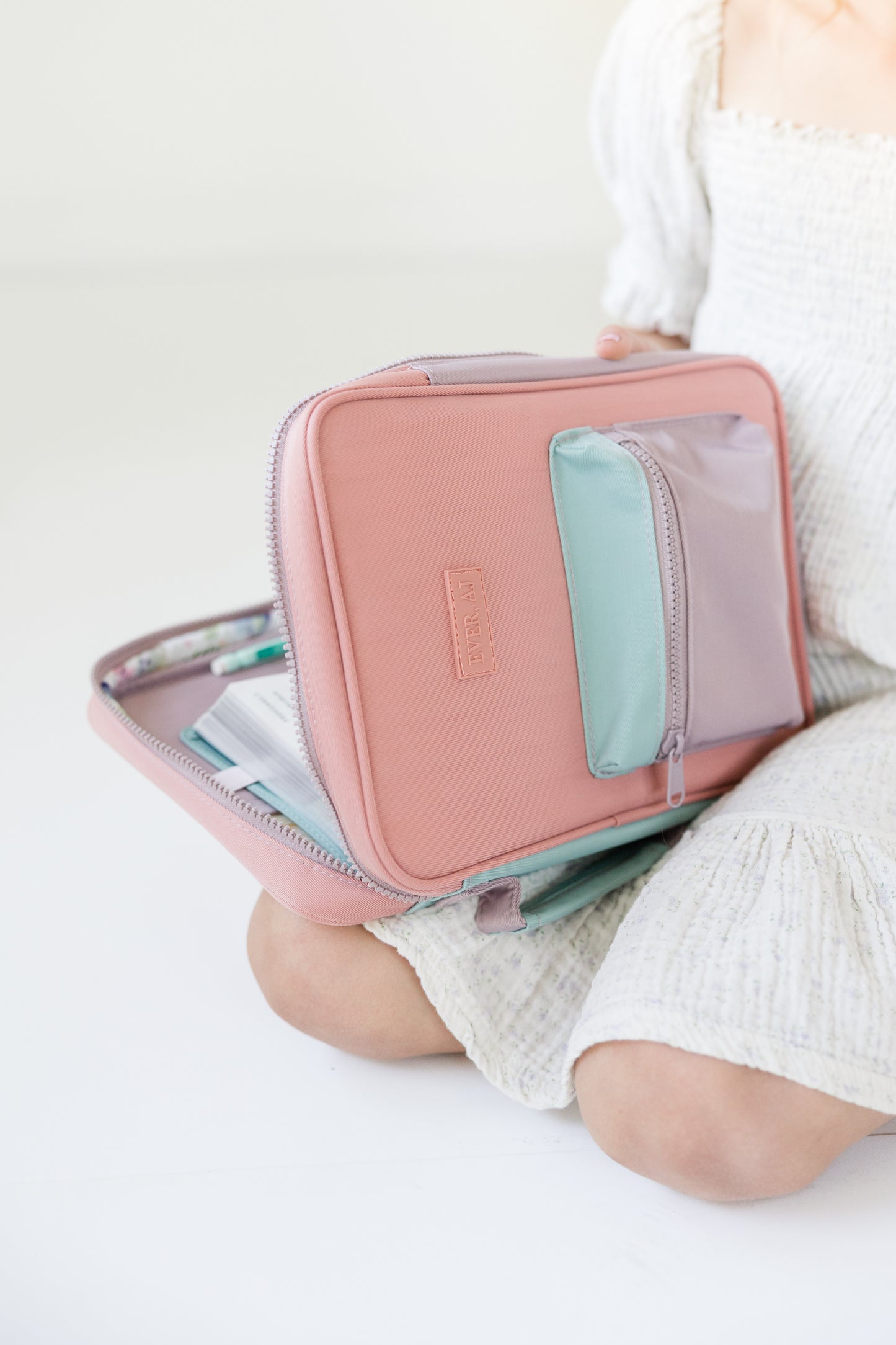 GIRL "A New Creation" Bible Case, Color-block Kid Bible Cover, Water-resistant, Butterfly screen-print