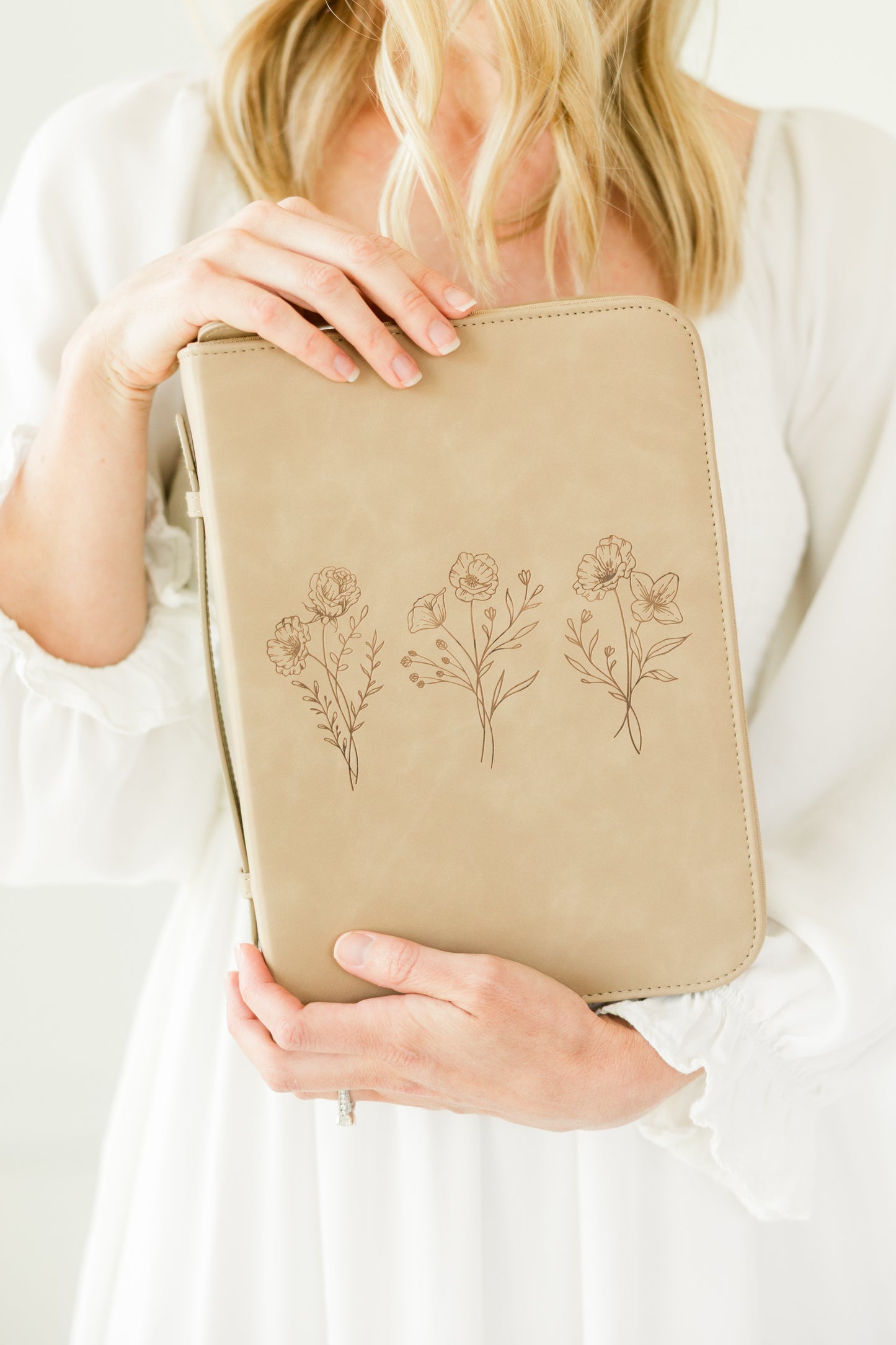 (Wholesale) Floral Trio Bible Case, Debossed