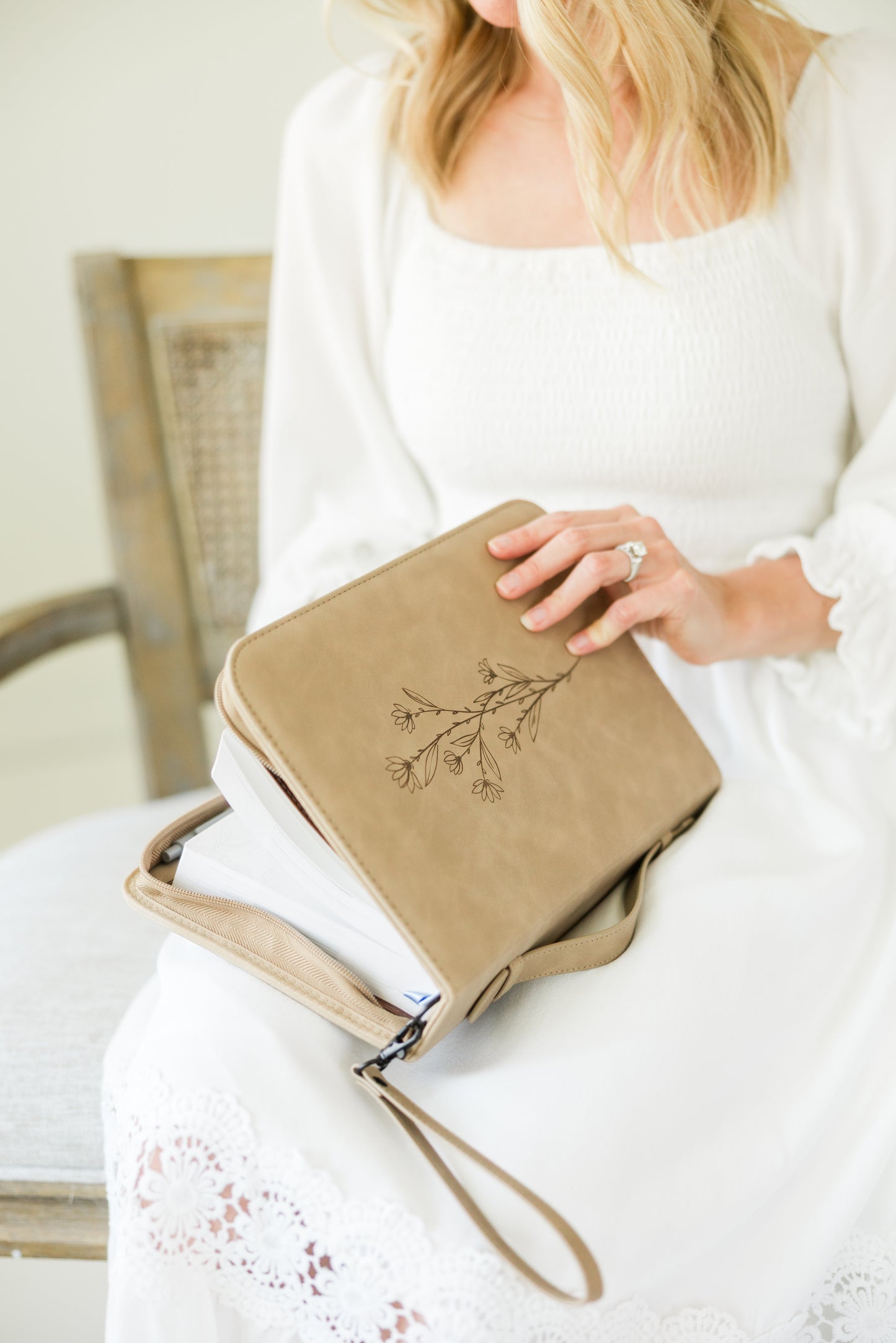SALE! Single Floral Bible Case, Vegan Leather, Heat-Stamp-Debossed