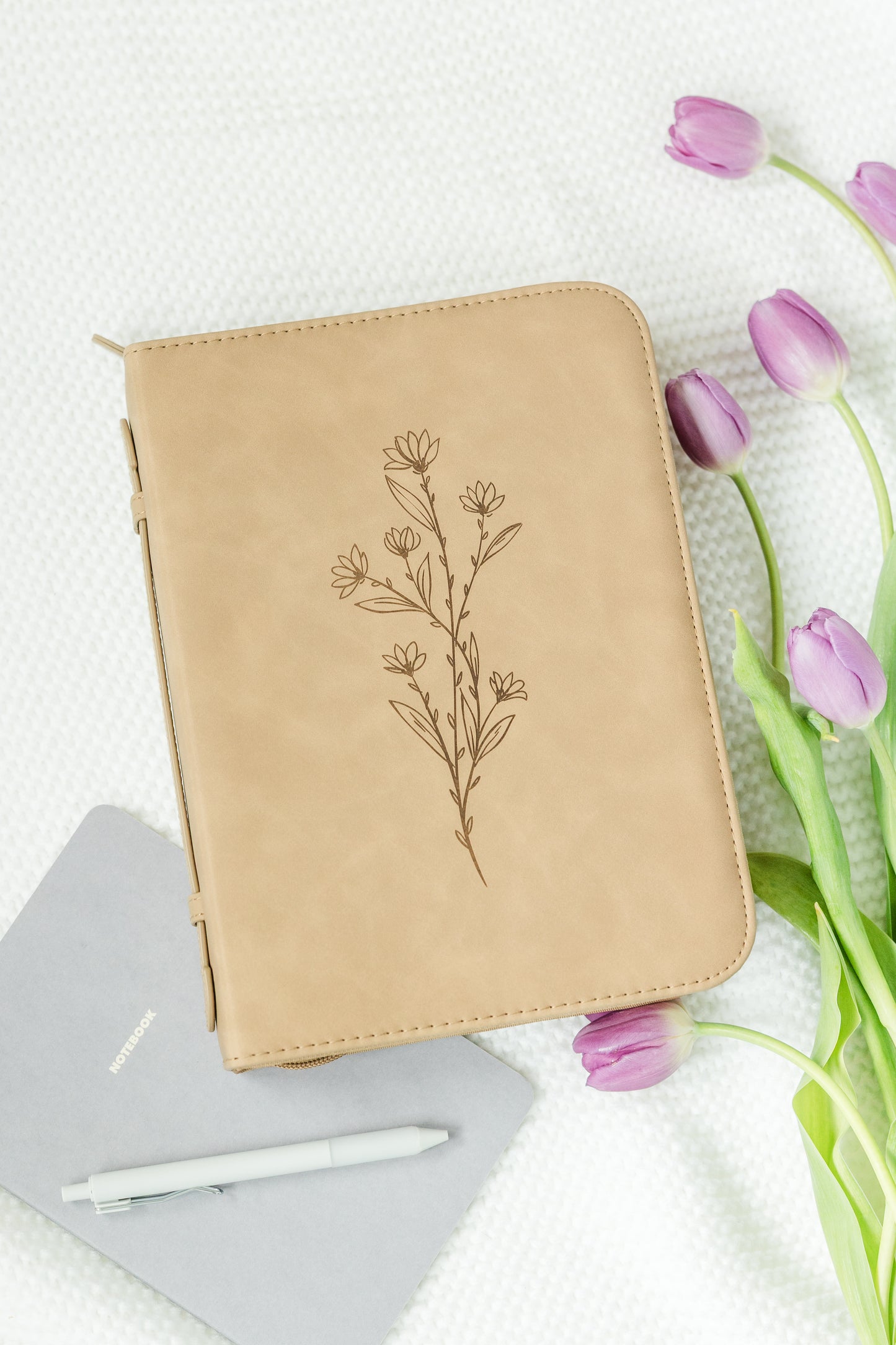 SALE! Single Floral Bible Case, Vegan Leather, Heat-Stamp-Debossed