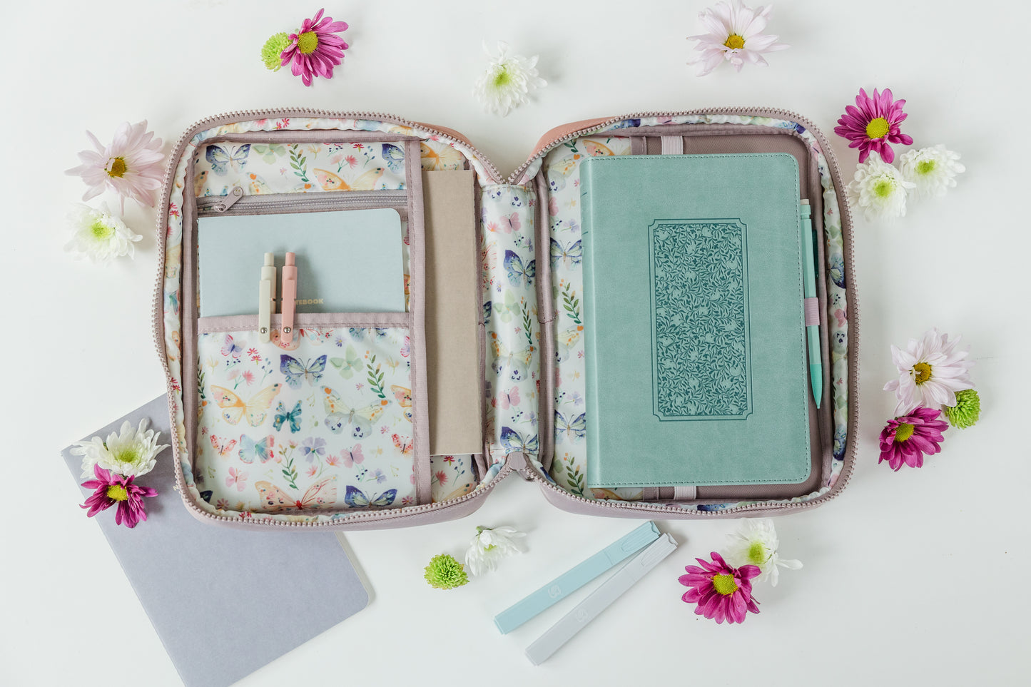 GIRL "A New Creation" Bible Case, Color-block Kid Bible Cover, Water-resistant, Butterfly screen-print