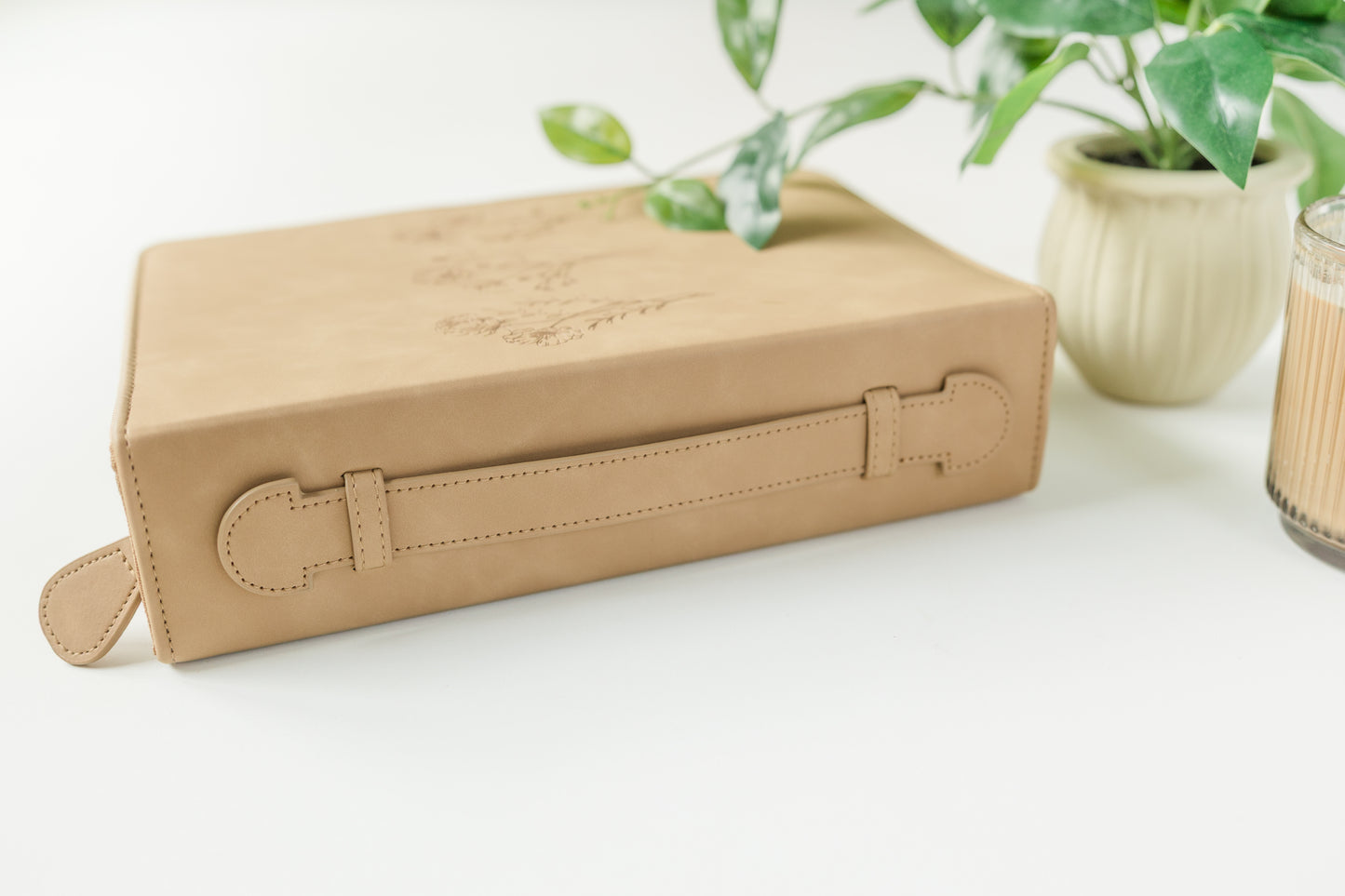 Floral Trio Bible Case, Vegan Leather, Heat-stamped Debossed