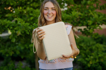Weave Bible Case, Crossbody (Pearl)