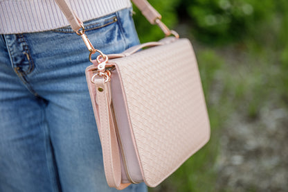 Weave Bible Case, Crossbody (Blush)