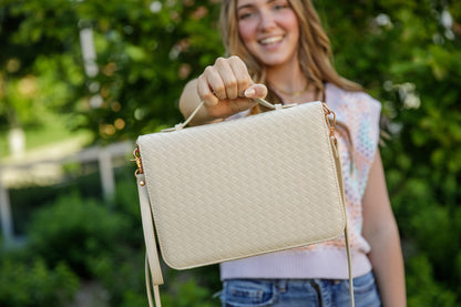 Weave Bible Case, Crossbody (Pearl)