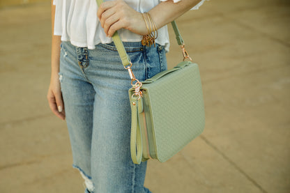 (Wholesale) Weave Bible Case, Crossbody SAGE