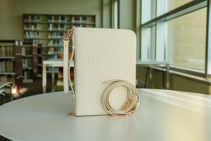 Weave Bible Case, Crossbody (Pearl)