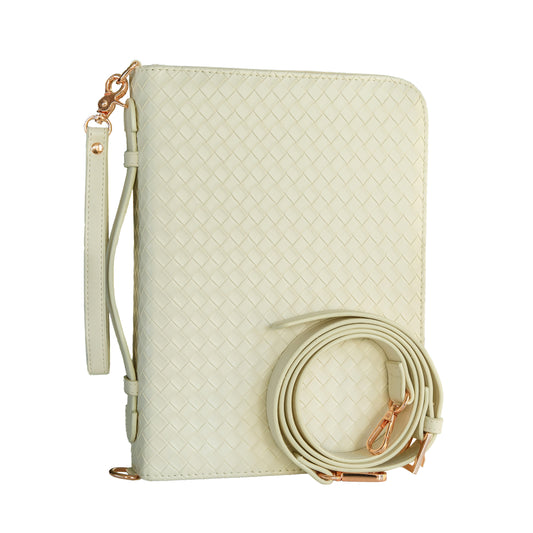 Weave Bible Case, Crossbody (Pearl)