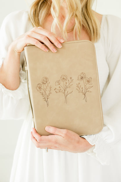 (Wholesale) Floral Trio Bible Case, Debossed
