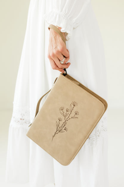 Single Floral Bible Case, Vegan Leather, Heat-Stamp-Debossed (Wholesale)