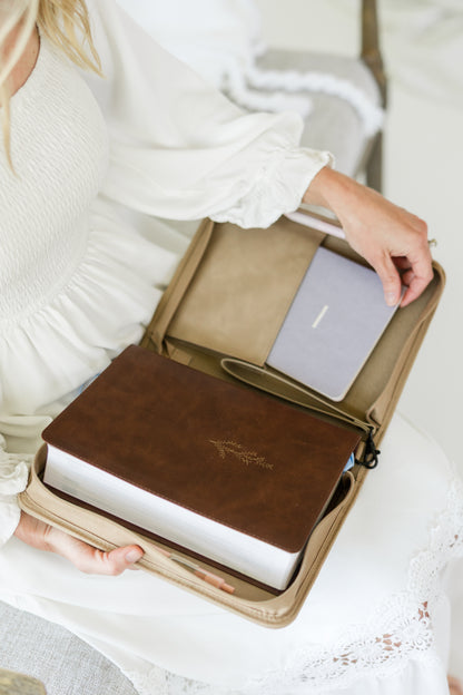 Wreath THE HOLY BIBLE Bible Case, Vegan Leather, Heat-Stamp-Debossed