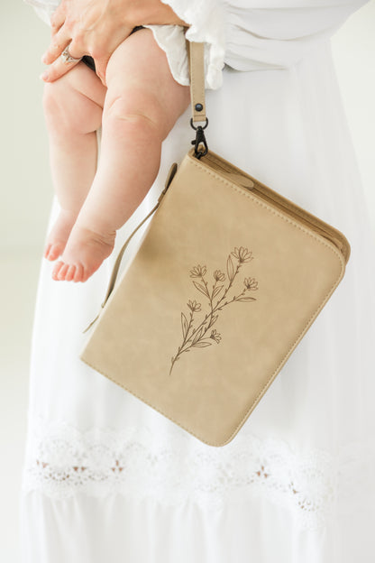 SALE! Single Floral Bible Case, Vegan Leather, Heat-Stamp-Debossed