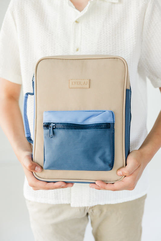 BOY "EXPLORER" Bible Case, Color-block Kid Bible Cover, Water-resistant, Explorer screen-print