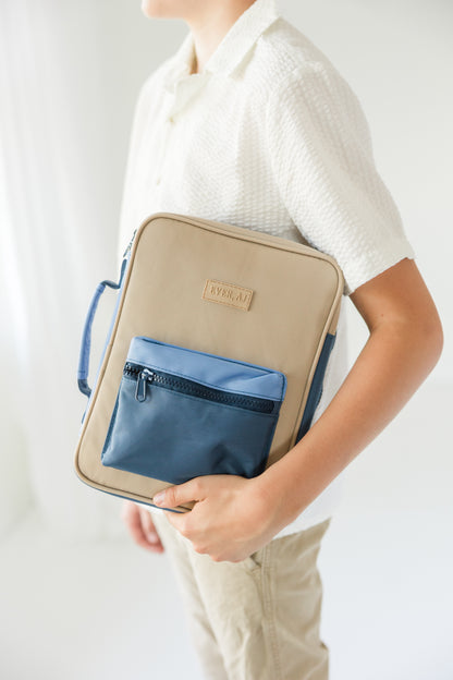 BOY "EXPLORER" Bible Case, Color-block Kid Bible Cover, Water-resistant, Explorer screen-print