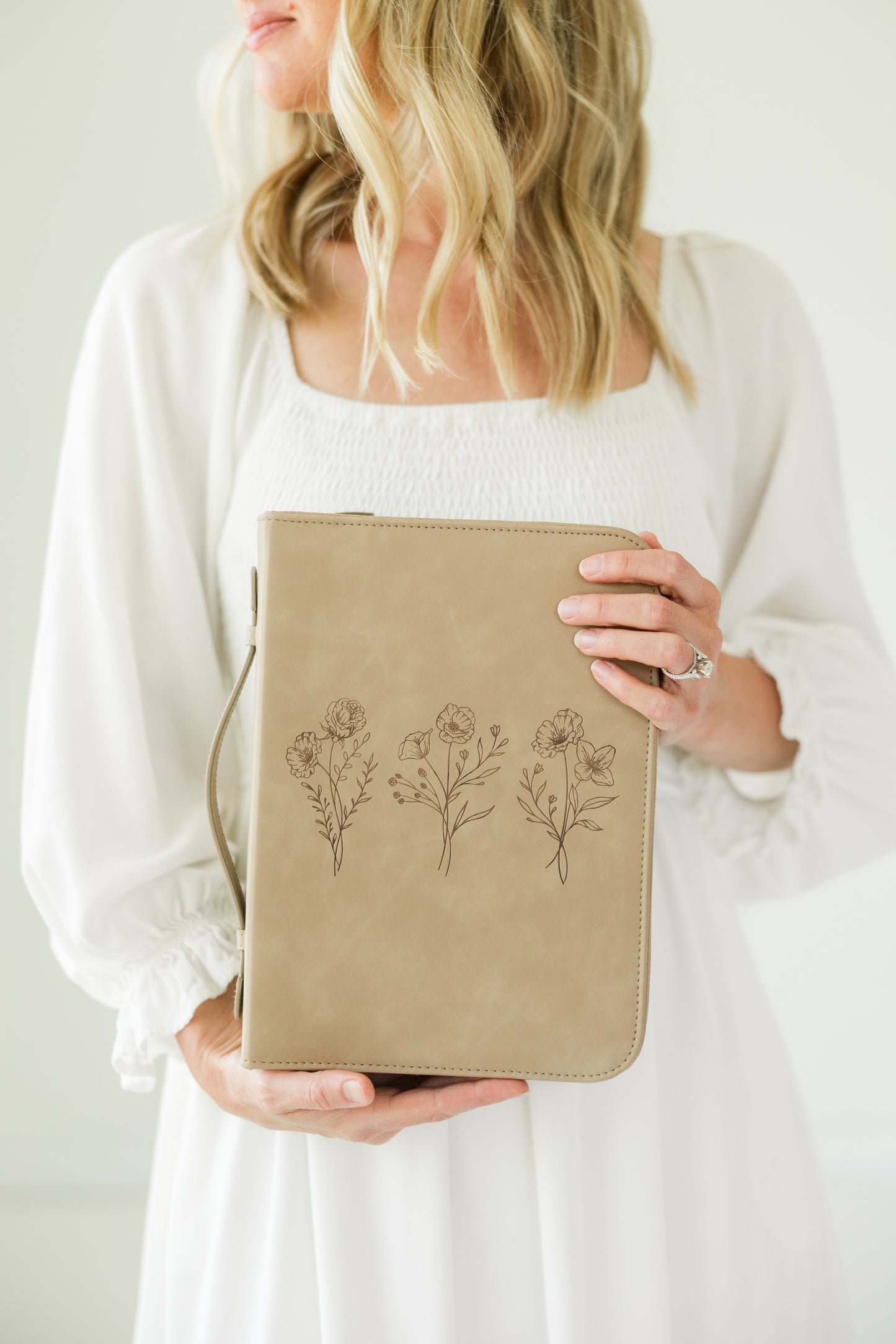 (Wholesale) Floral Trio Bible Case, Debossed