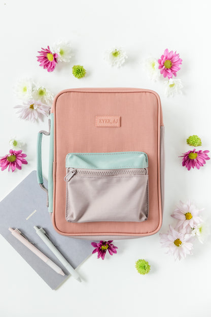 GIRL "A New Creation" Bible Case, Color-block Kid Bible Cover, Water-resistant, Butterfly screen-print