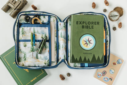 BOY "EXPLORER" Bible Case, Color-block Kid Bible Cover, Water-resistant, Explorer screen-print