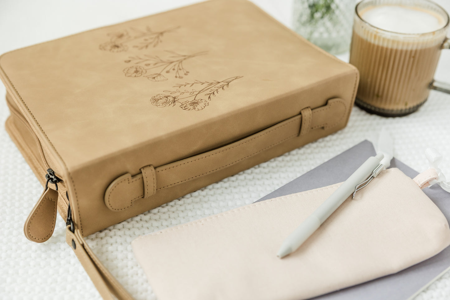 (Wholesale) Floral Trio Bible Case, Debossed