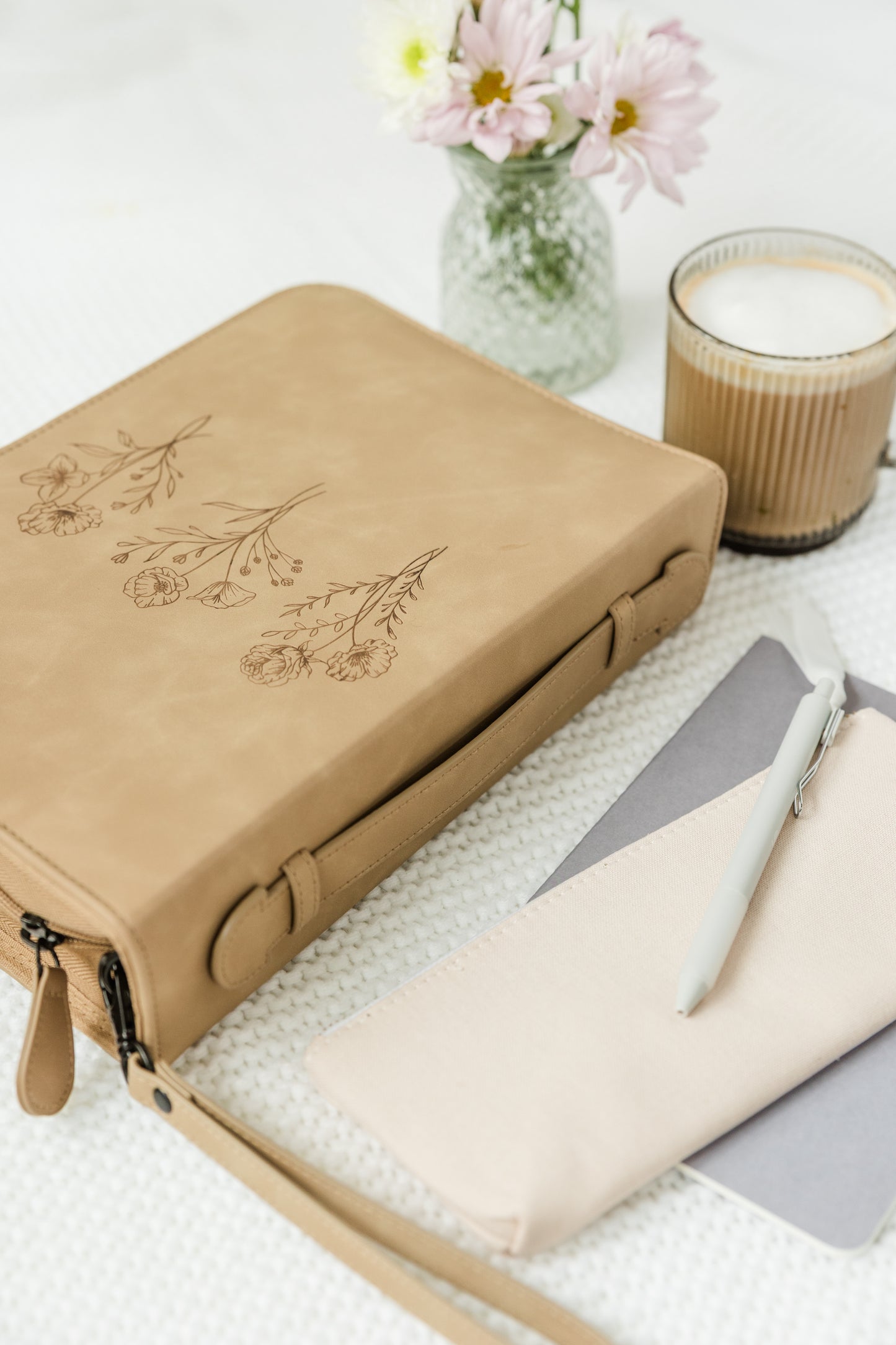 (Wholesale) Floral Trio Bible Case, Debossed