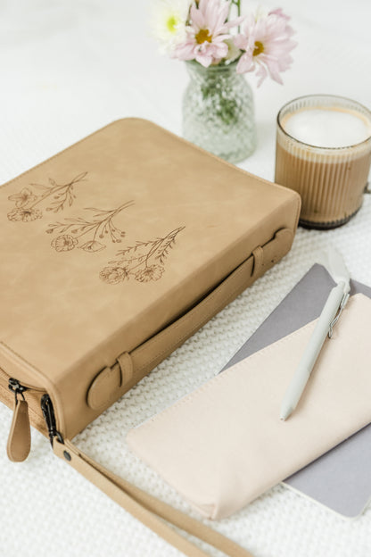 (Wholesale) Floral Trio Bible Case, Debossed