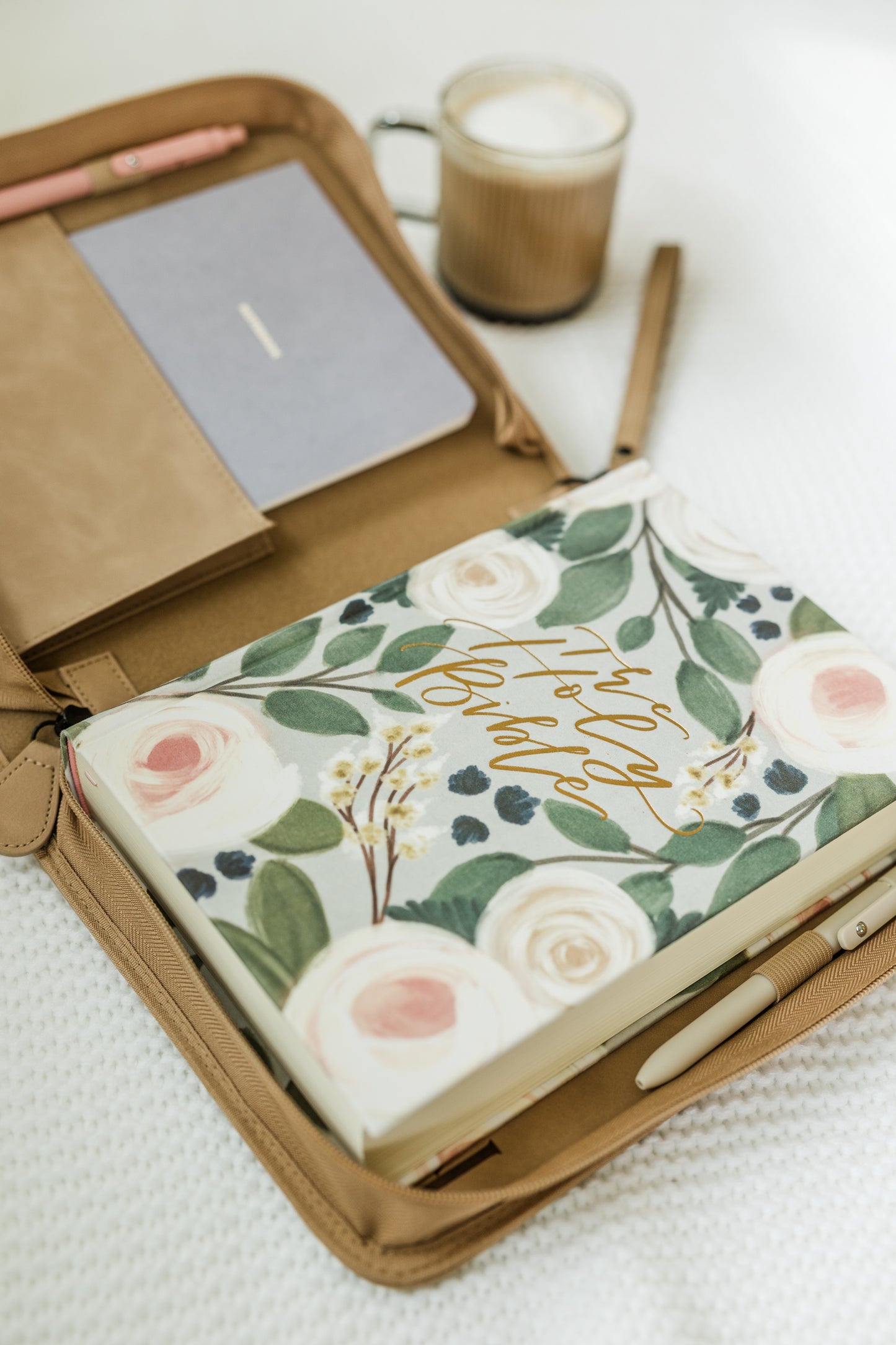 (Wholesale) Floral Trio Bible Case, Debossed