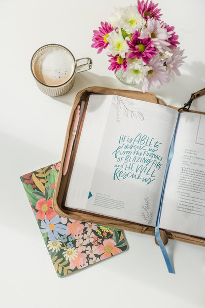 SALE! Single Floral Bible Case, Vegan Leather, Heat-Stamp-Debossed