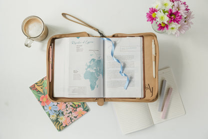 Floral Trio Bible Case, Vegan Leather, Heat-stamped Debossed