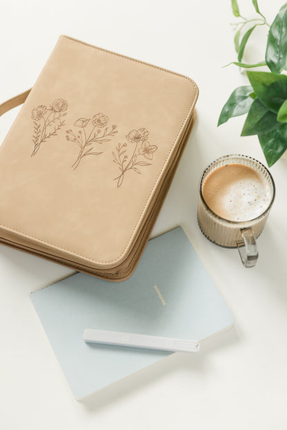 (Wholesale) Floral Trio Bible Case, Debossed
