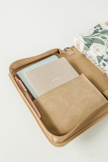 Floral Trio Bible Case, Vegan Leather, Heat-stamped Debossed