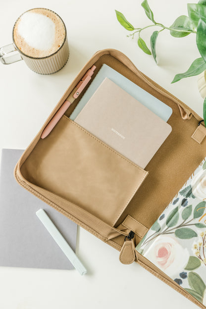 Wreath THE HOLY BIBLE Bible Case, Vegan Leather, Heat-Stamp-Debossed