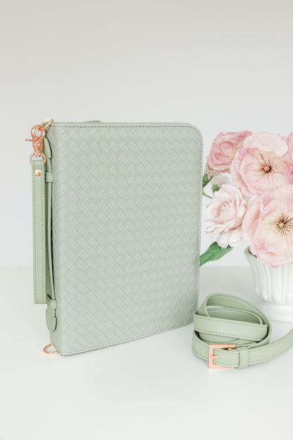 (Wholesale) Weave Bible Case, Crossbody SAGE