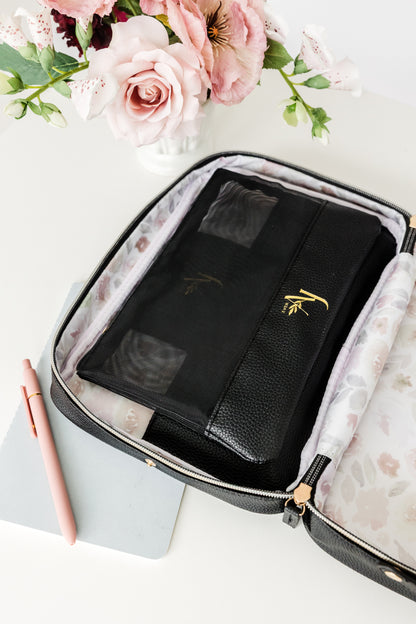(Wholesale) BLACK Bible Bag Crossbody, Bible Cover, BLACK