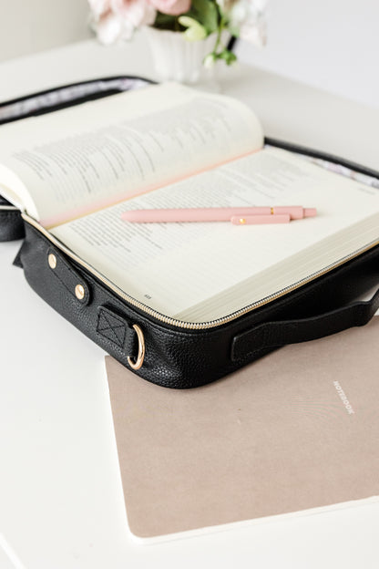 (Wholesale) BLACK Bible Bag Crossbody, Bible Cover, BLACK