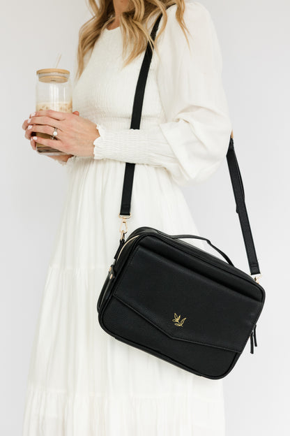 (Wholesale) BLACK Bible Bag Crossbody, Bible Cover, BLACK
