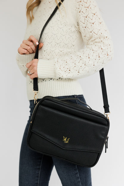 (Wholesale) BLACK Bible Bag Crossbody, Bible Cover, BLACK