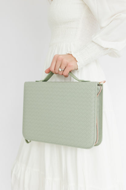 Sage Weave Bible Case, Crossbody, Sage