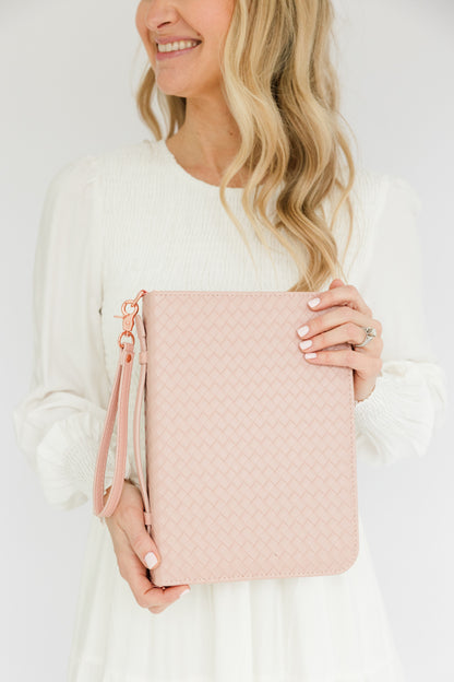 (Wholesale) Weave Bible Case, Crossbody BLUSH