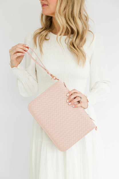 (Wholesale) Weave Bible Case, Crossbody BLUSH