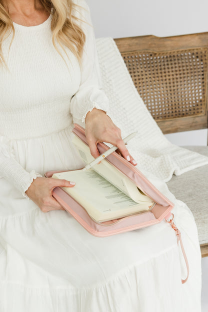 (Wholesale) Weave Bible Case, Crossbody BLUSH