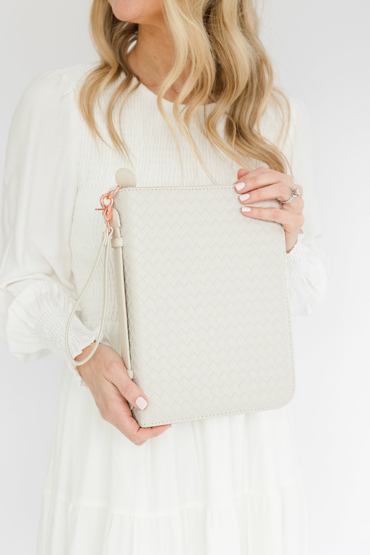 (Wholesale) Weave Bible Case, Crossbody PEARL