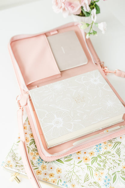 (Wholesale) Weave Bible Case, Crossbody BLUSH