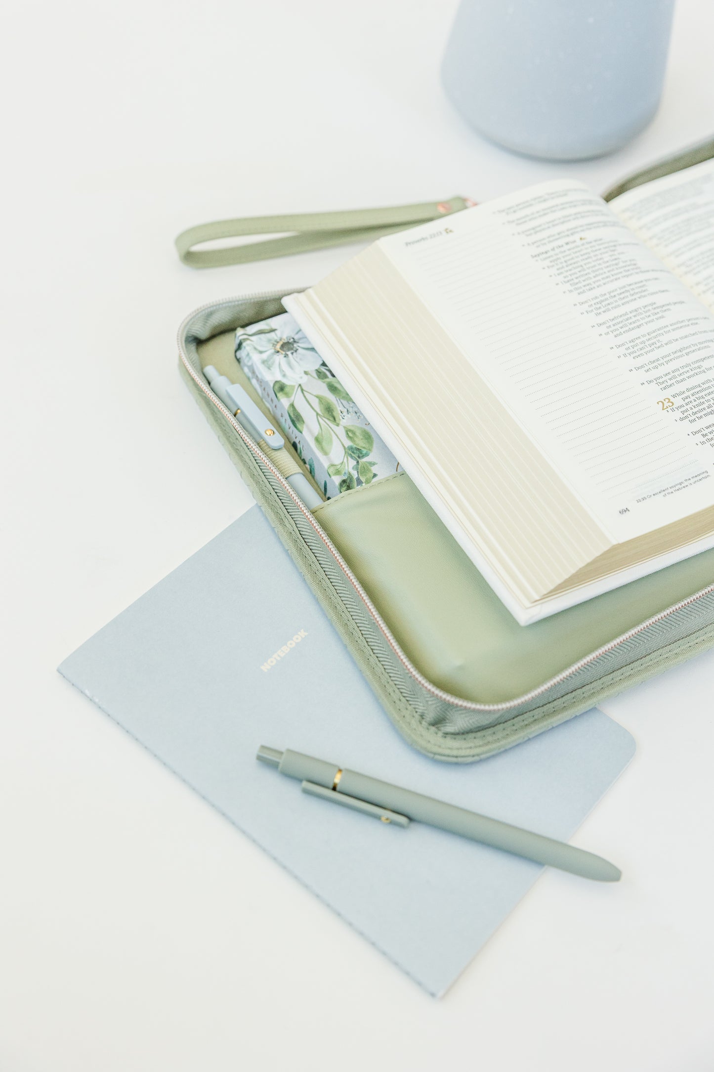 Sage Weave Bible Case, Crossbody, Sage