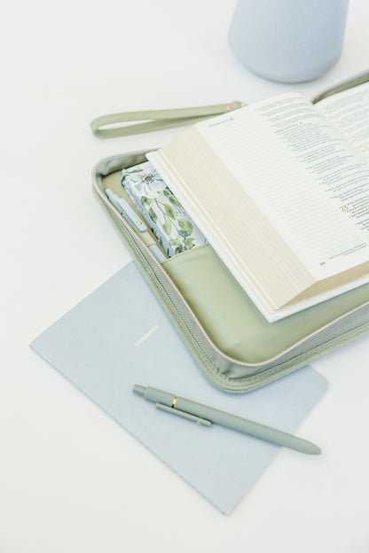Sage Weave Bible Case, Crossbody, Sage