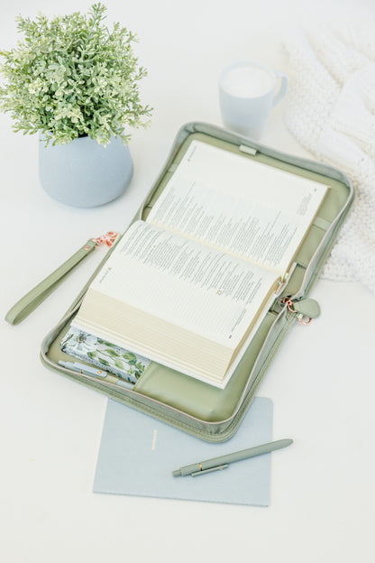 Sage Weave Bible Case, Crossbody, Sage