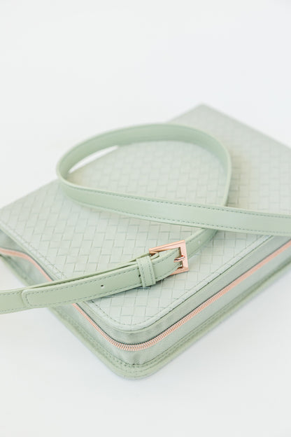 (Wholesale) Weave Bible Case, Crossbody SAGE