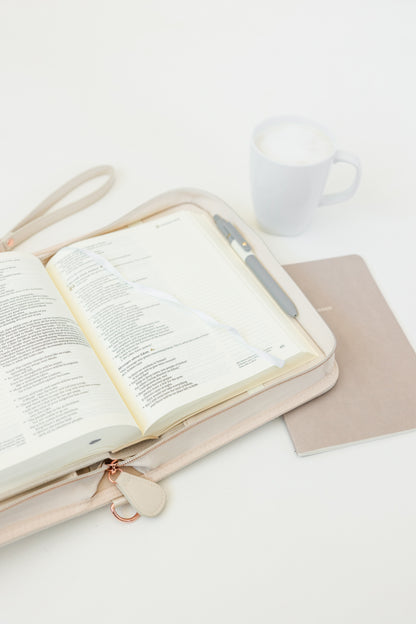 (Wholesale) Weave Bible Case, Crossbody PEARL