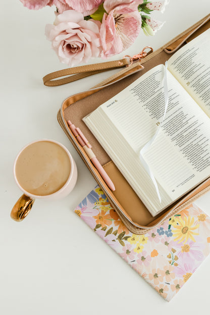 Caramel Weave Bible Case, Crossbody, Caramel