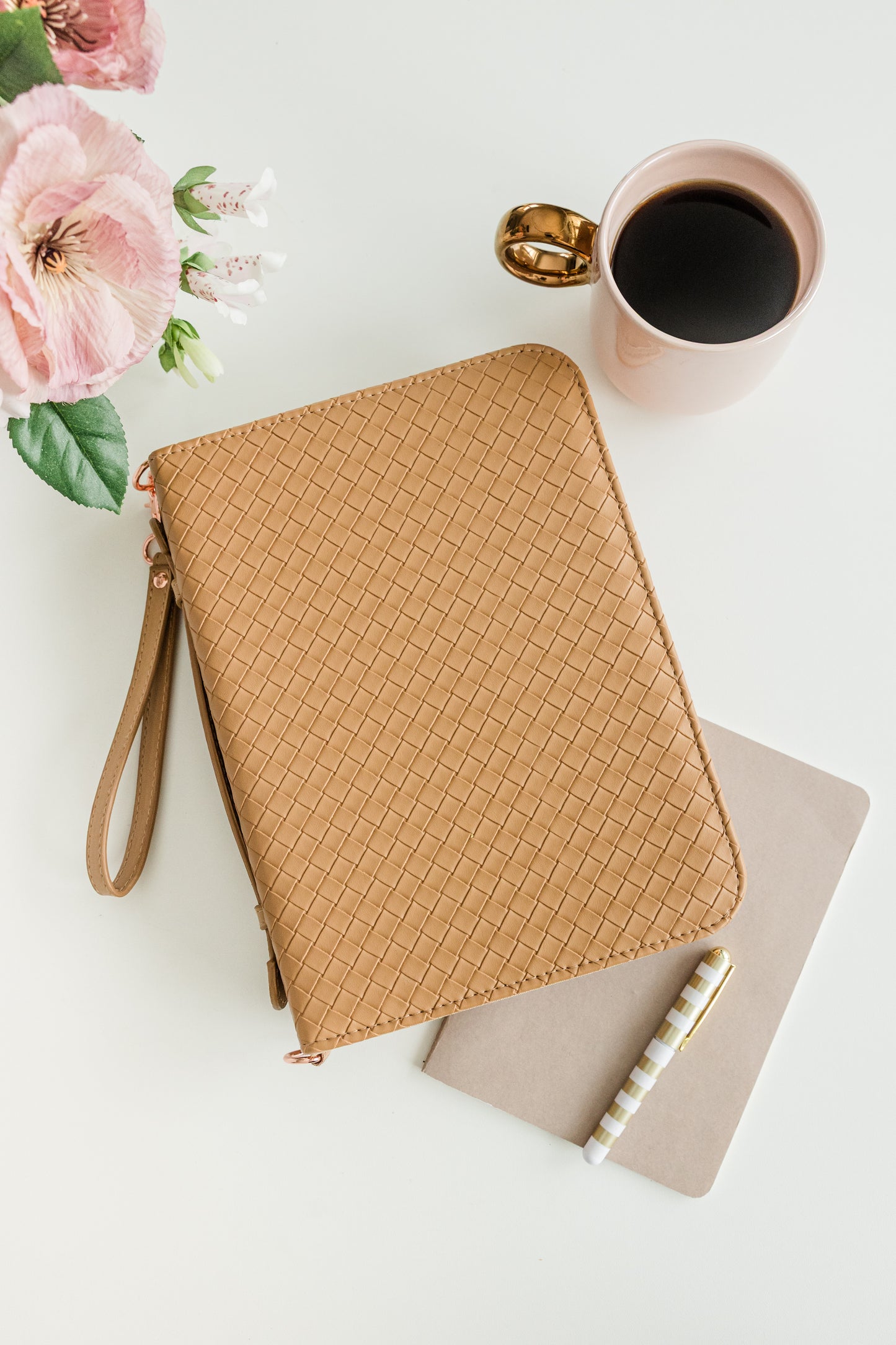 Caramel Weave Bible Case, Crossbody, Caramel