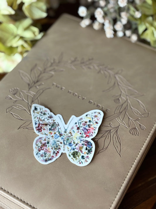 Faith & Scripture Sticker – Christian Stickers for Bible Journals, Laptop & Gifts, Butterfly