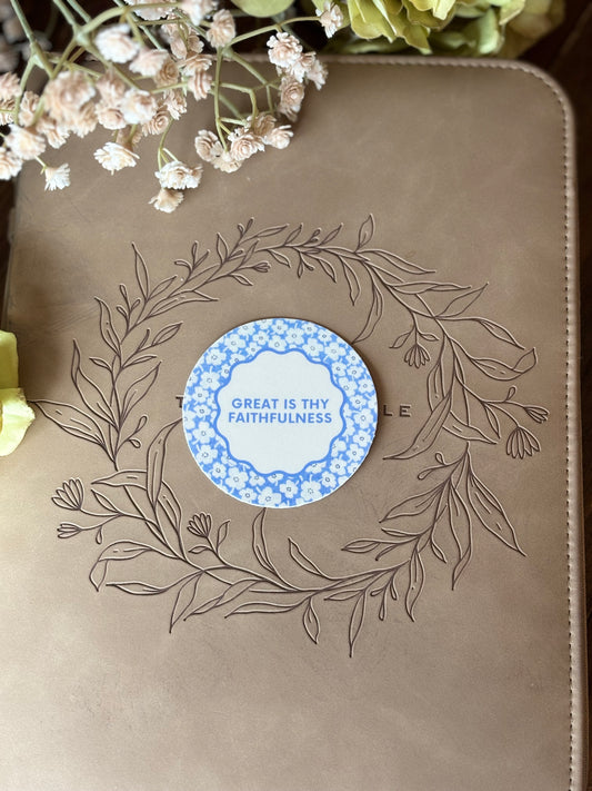 Faith & Scripture Sticker – Christian Stickers for Bible Journals, Laptop & Gifts, Great is Thy Faithfulness